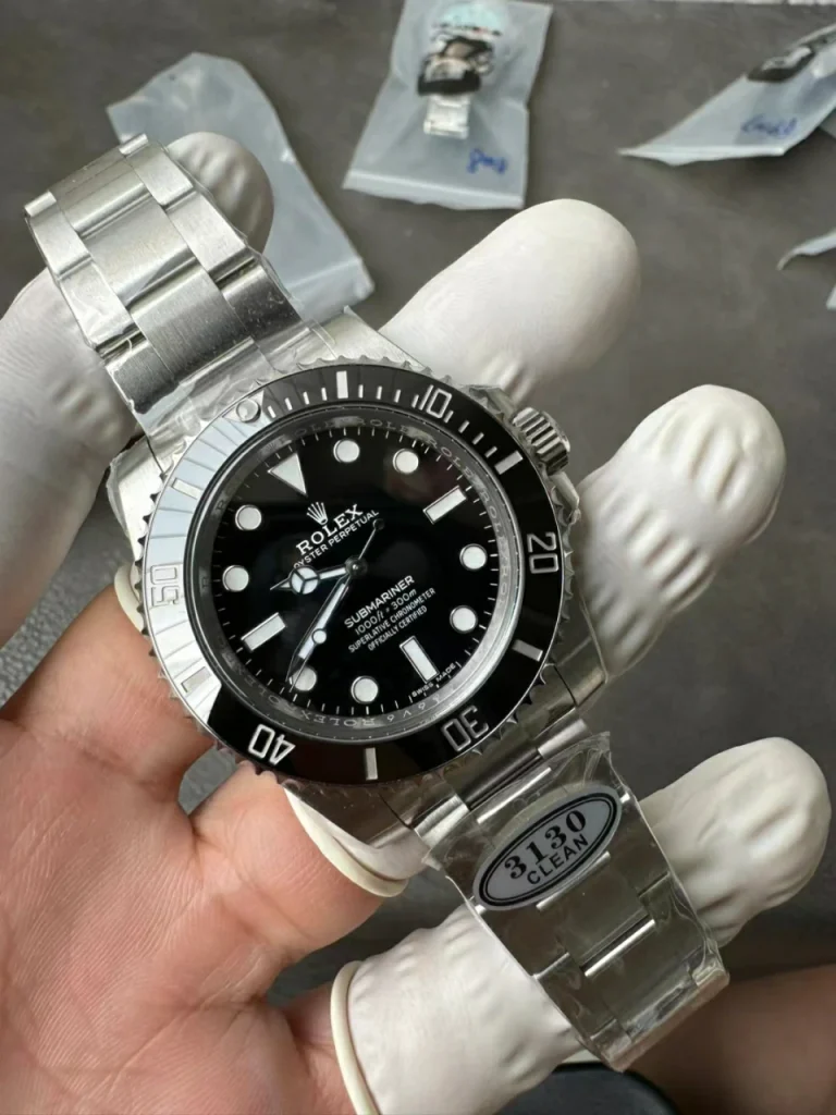 Clean Factory Rolex Submariner 114060 40mm Black Dial with Dot Markers (Super Blue Superlume Applied)