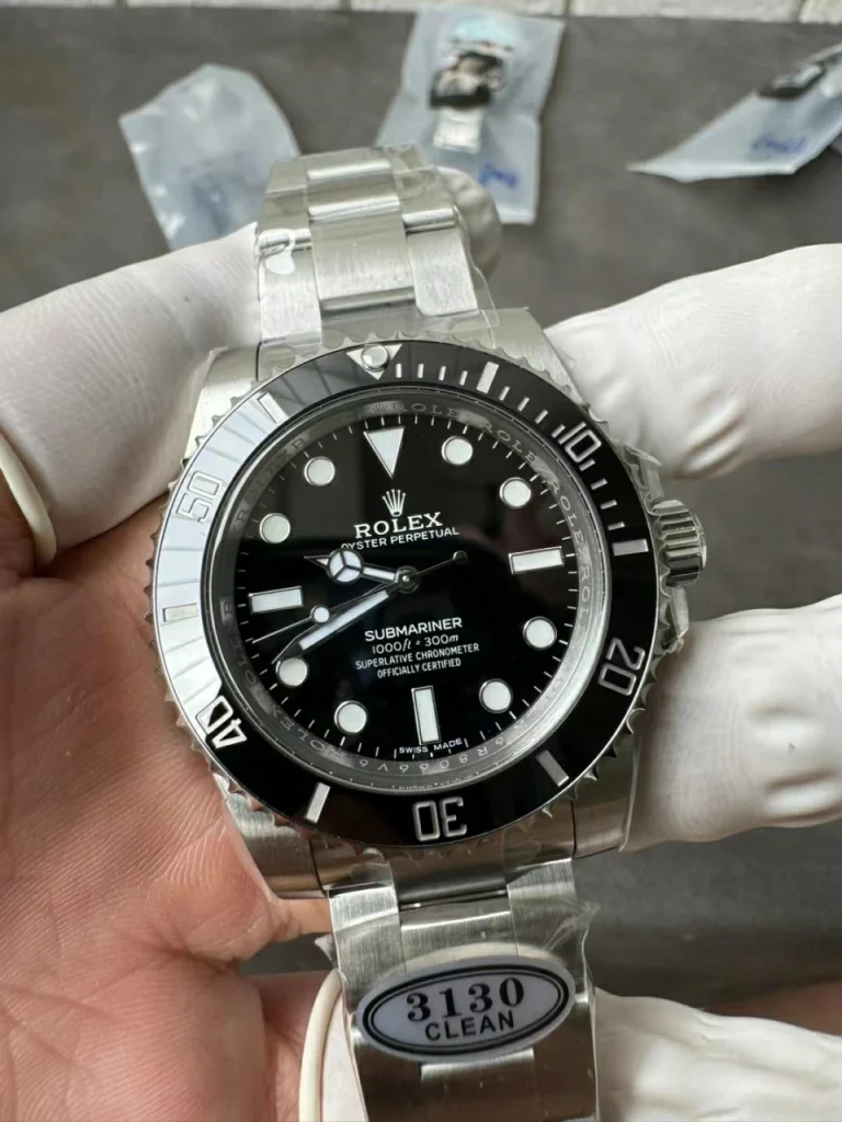 Clean Factory Rolex Submariner 114060 40mm Black Dial with Dot Markers (Super Blue Superlume Applied)