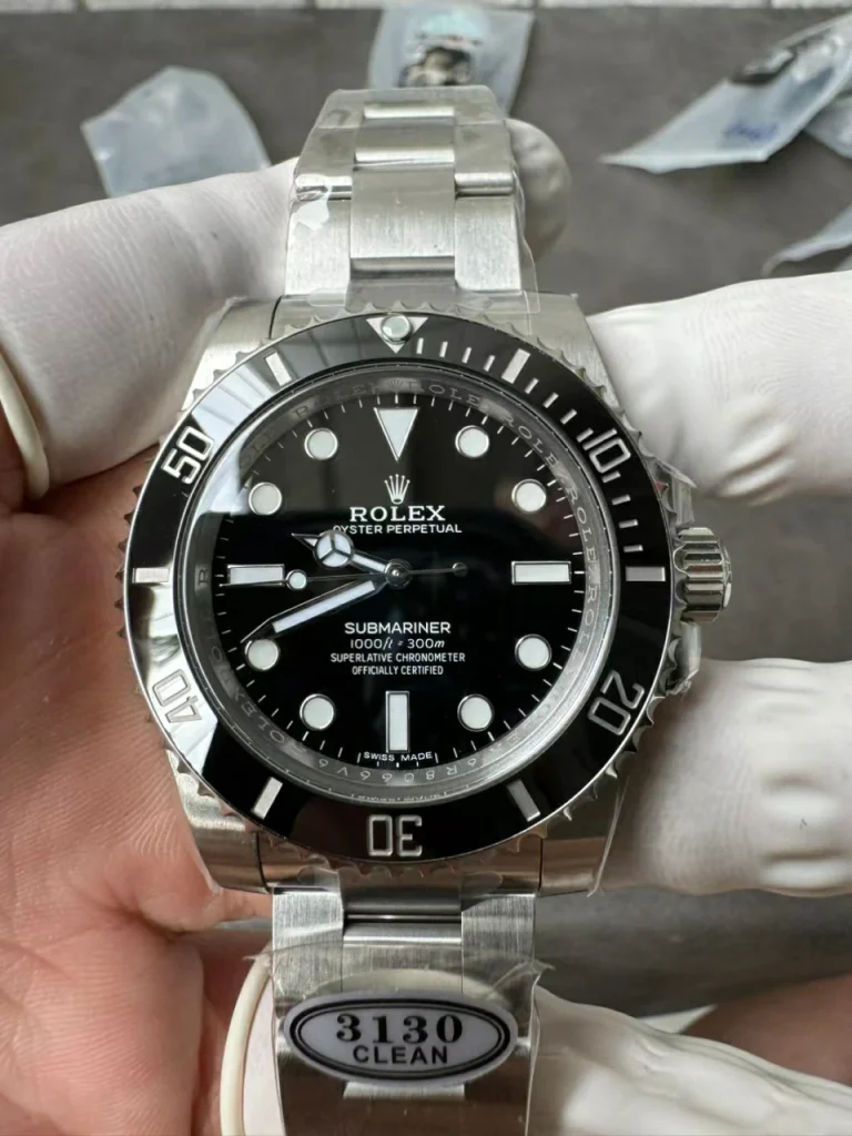 Clean Factory Rolex Submariner 114060 40mm Black Dial with Dot Markers (Super Blue Superlume Applied)