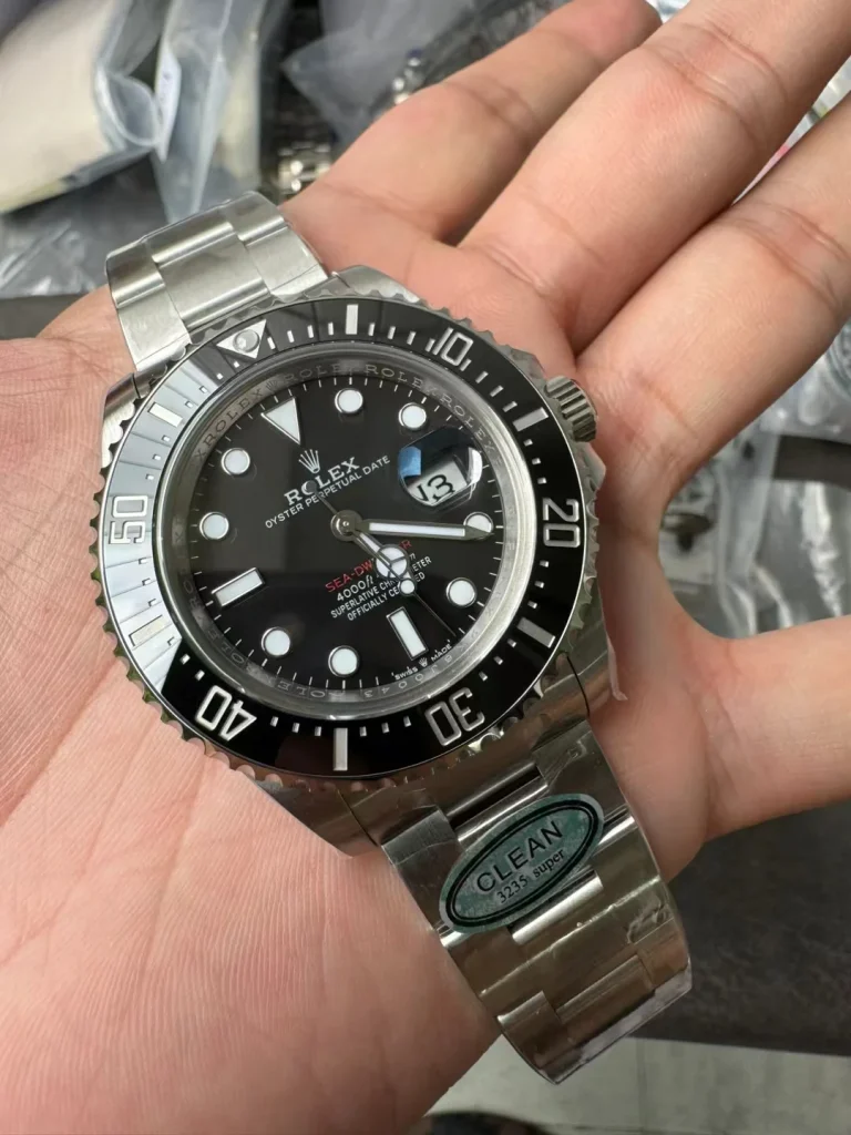 Clean Factory Rolex Sea-Dweller 126600 43mm SH3235 Black Dial with Round markers and “Single Red” Graphic on