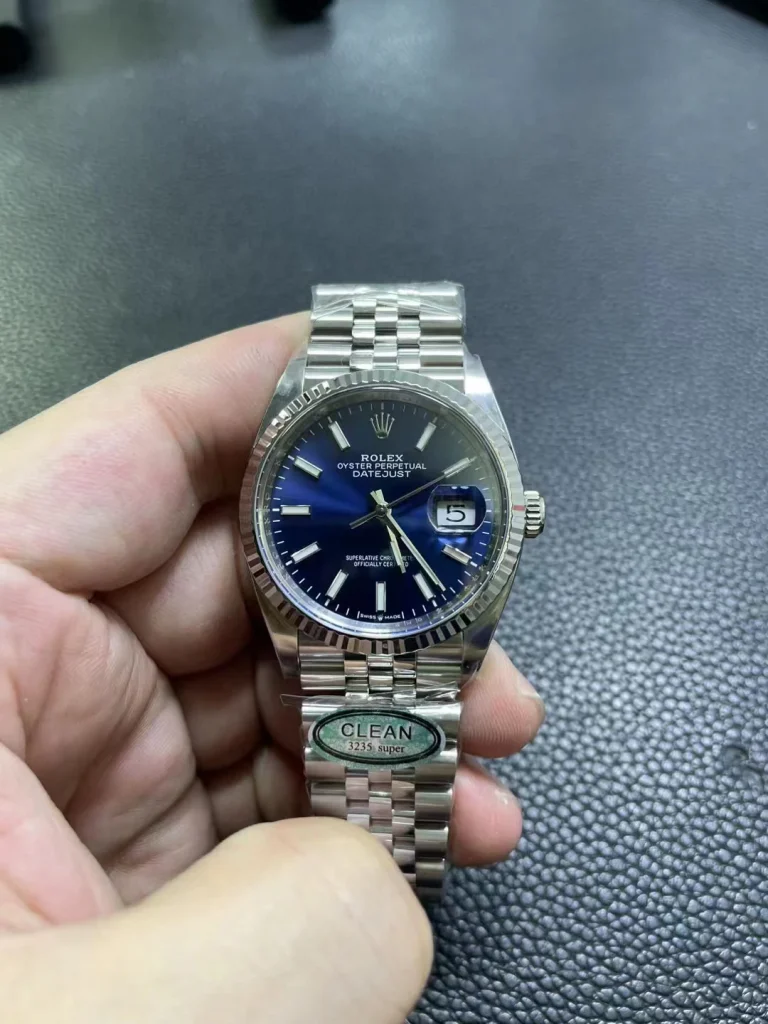 Clean Factory Rolex Datejust 126234 36mm SH3235 Blue Dial with Stick Markers Jubilee bracelet