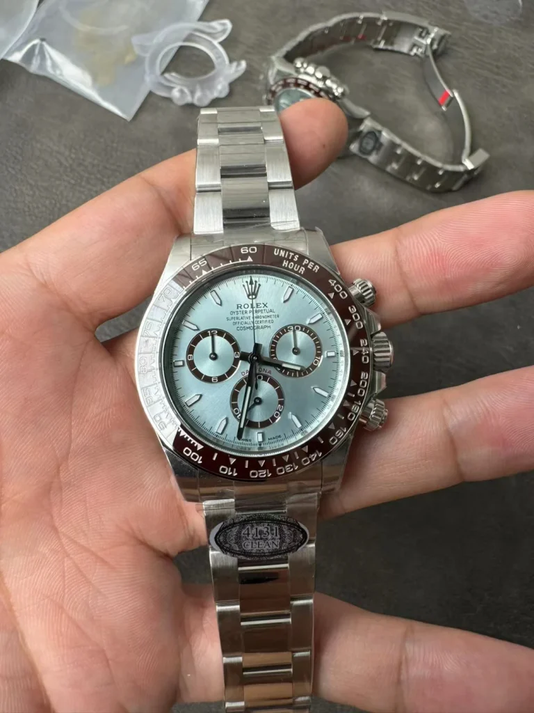 Clean Factory Rolex Daytona 126506 40mm SH4131 Ice Blue Dial Stick Markers Bracelet
