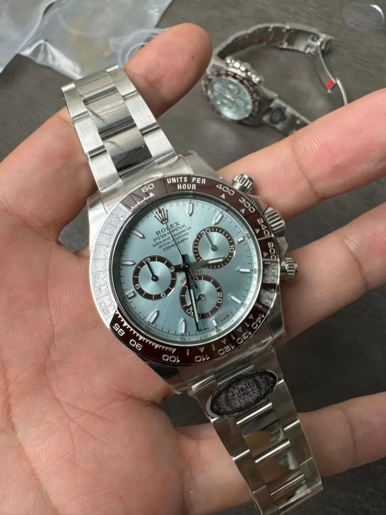 Clean Factory Rolex Daytona 126506 40mm SH4131 Ice Blue Dial Stick Markers Bracelet