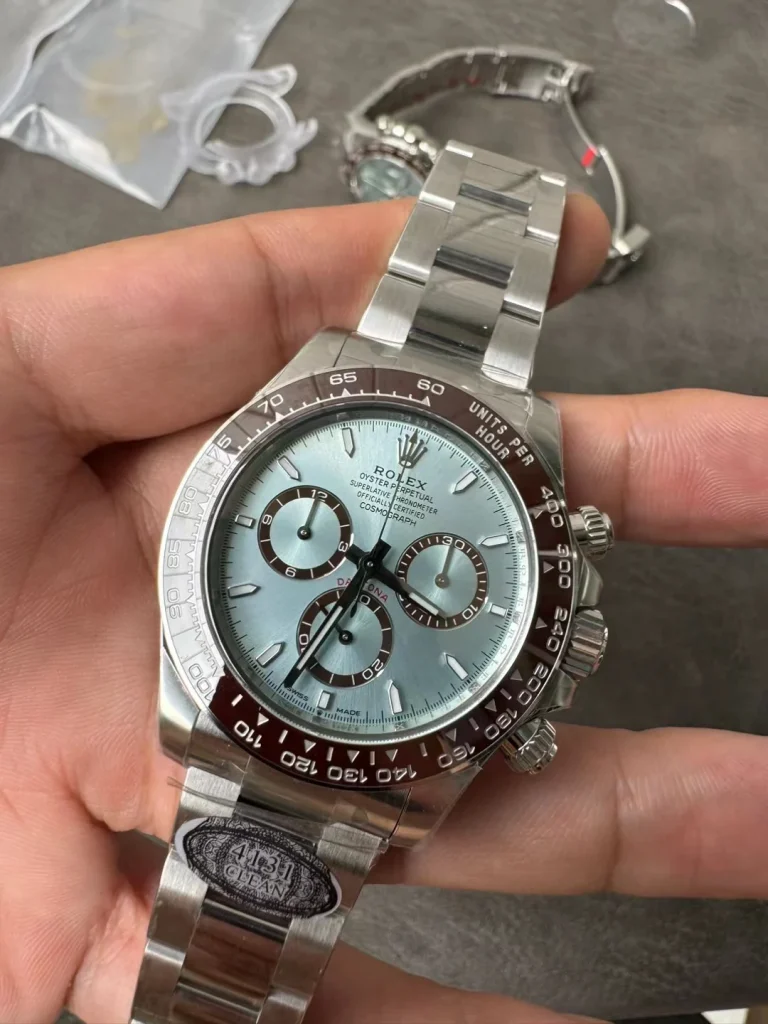 Clean Factory Rolex Daytona 126506 40mm SH4131 Ice Blue Dial Stick Markers Bracelet