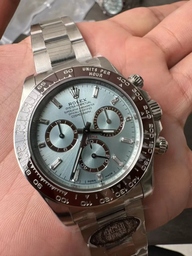 Clean Factory Rolex Daytona 126506 40mm SH4131 Ice Blue Dial T Diamond Markers Bracelet