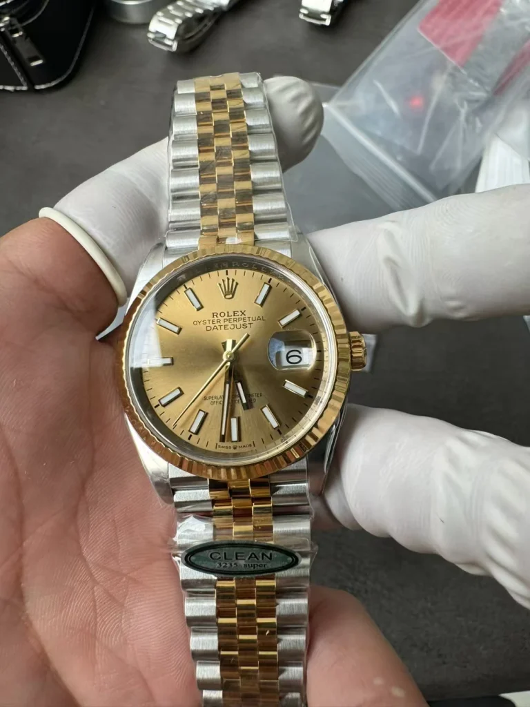 Clean Factory Rolex Datejust 126233 36mm SH3235 Yellow gold dial Jubilee bracelet