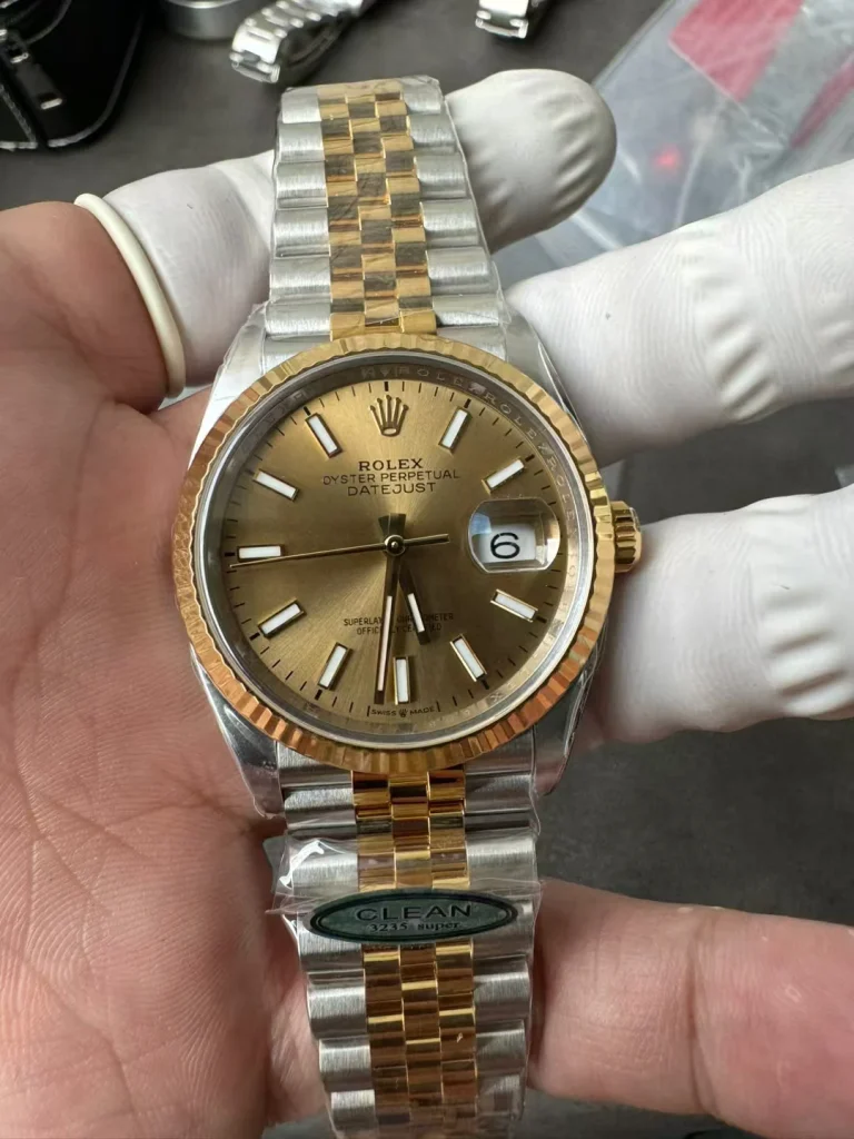 Clean Factory Rolex Datejust 126233 36mm SH3235 Yellow gold dial Jubilee bracelet