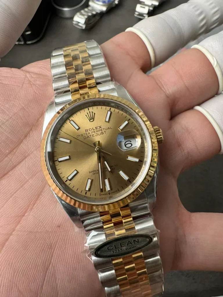 Clean Factory Rolex Datejust 126233 36mm SH3235 Yellow gold dial Jubilee bracelet