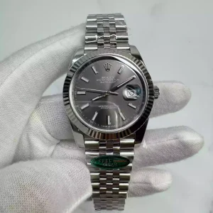 Clean Factory Rolex Datejust 126334 41mm SH3235 Gray Dial with Stick Markers Jubilee bracelet