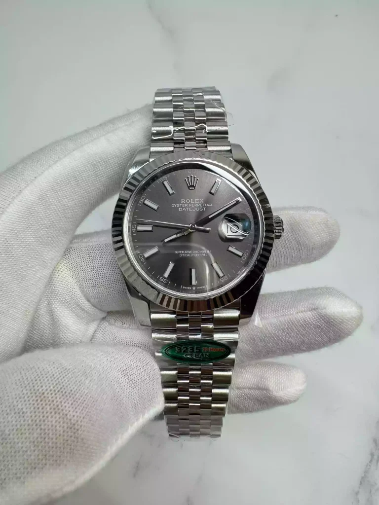 Clean Factory Rolex Datejust 126334 41mm SH3235 Gray Dial with Stick Markers Jubilee bracelet