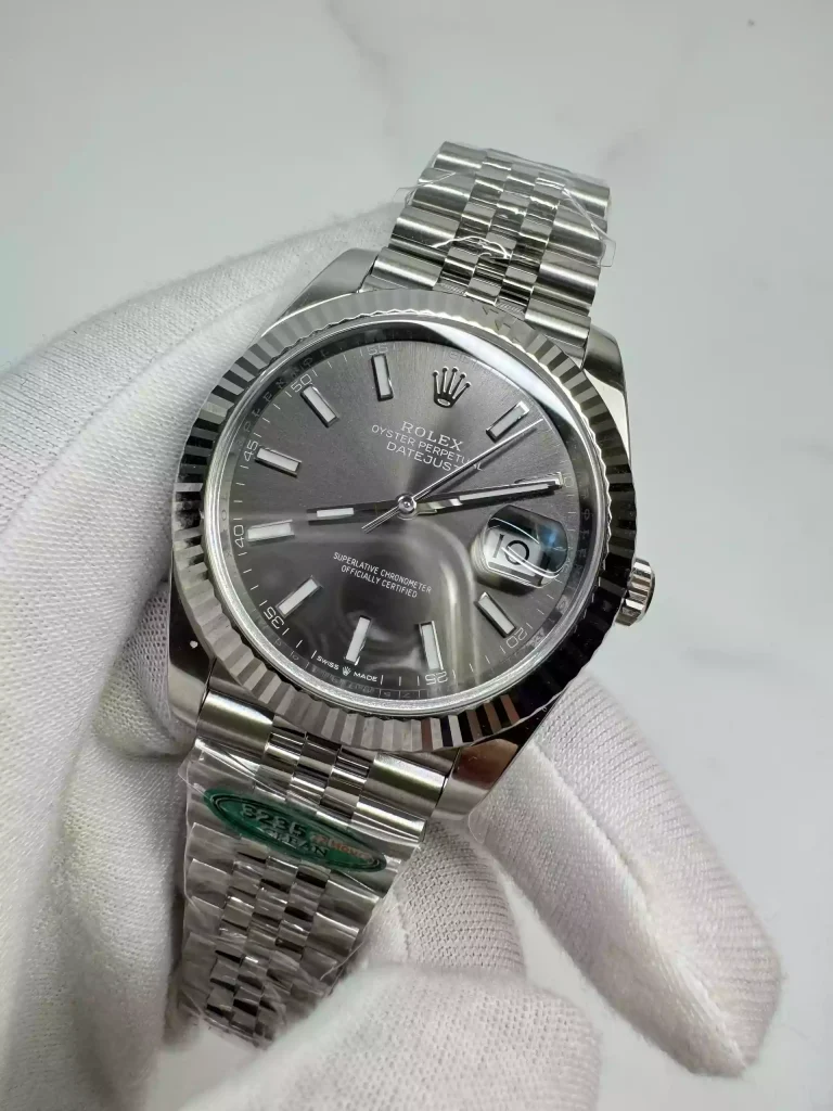 Clean Factory Rolex Datejust 126334 41mm SH3235 Gray Dial with Stick Markers Jubilee bracelet